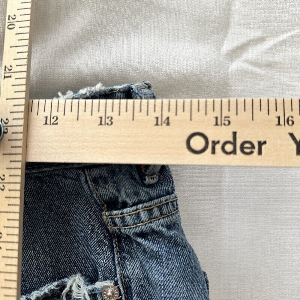 Garage Denim Festival Distressed Women's High Waist Blue Jean Shorts Size 7 - Picture 3 of 7